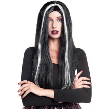 Peluca de Bruja Negro y Blanco para Mujer