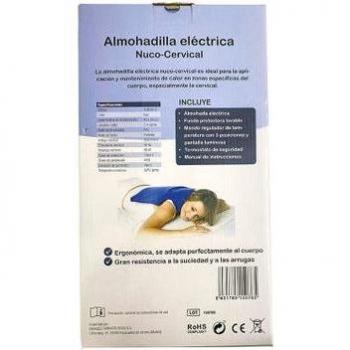 Almohadilla Eléctrica Cervical con 3 Niveles de Calor, 220-240V, Material PVC y Poliéster