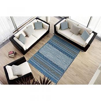 Kilim Lory Tribal 100% Algodón Indio Hecho a Mano 150x90 cm