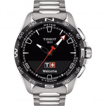 Mens Tissot T-Touch Connect Solar Titanium Solar Powered Bluetooth Smartwatch, 47.5mm, Black, Size: One Size