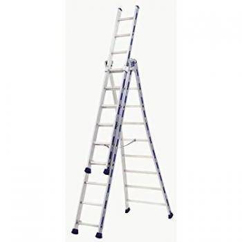 Escalera Convertible Platino Tubesca Comabi 3 Planos 3x12 Peldaños 7,98m