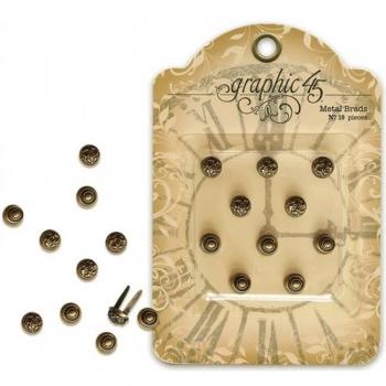Graffette di metallo ornato di Brads 10/Pkg-Shabby Chic 2 disegni/5 ciascuno, 10Mm