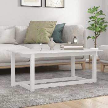 Mesa de centro blanca de madera maciza de pino 110x55x45 cm