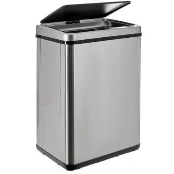 Cubo de Basura Inteligente Wellhome Sin Patas - Apertura Automática y Contacto Manual - 40L - Color Blanco - Dimensiones: 35,5x26x55,5 cm