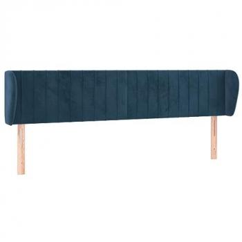Cabecero de terciopelo azul oscuro 163x23x78/88 cm
