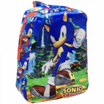Mochila Pequeña 27cm de Sonic con diseño temático, compartimento principal con cierre, correas ajustables y acolchadas, material resistente al agua, ideal para niños