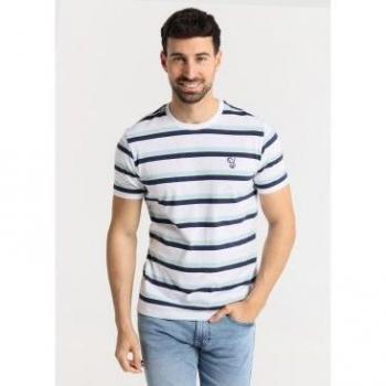 SIX VALVES - Camiseta de manga corta a rayas