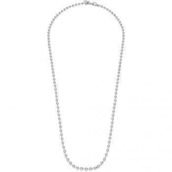 UNO de 50 Long Beaded Chain in Sterling Silver Plated Metal Alloy