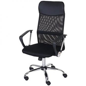 Silla de oficina ergonómica Oslo - Imitación cuero y malla - Color negro