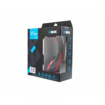 iBox SHPI1528MV Auriculares Gaming con Micrófono Alámbricos Diadema Negro y Rojo