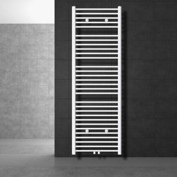 Radiador Toallero LuxeBath Sahara 600x1800 mm Blanco Diseño Recto Conexión Central Calentador Secador de Toallas