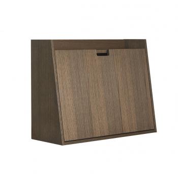 Escritorio de pared vintage con cajonera de madera oscura 78 cm GABIN