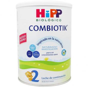 HiPP Combiotik 2 - Leche Ecológica de Continuación para Bebés de 6 a 12 Meses - 800 gr - Enriquecida con Lactosa, Omega-3, Prebióticos y Vitaminas C y D - Sin GMO - Fácil Digestión