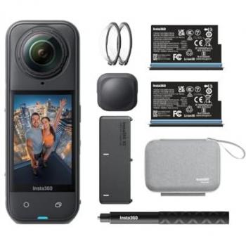 Cámara de acción Insta360 X5 Essentials Bundle - 8K, 360°, impermeable, batería de 3 horas, lente reemplazable