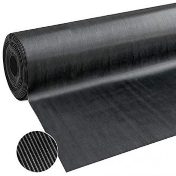 Alfombra de goma aislante antideslizante a prueba de golpes 120x350 cm negra rayada