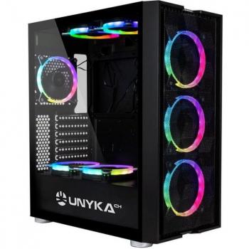 UNYKAch Exagon Evo ARGB Semitorre ATX Caja de PC con Cristal Templado, 3 Ventiladores, USB Type-C 3.1, USB 3.0, 2xUSB 2