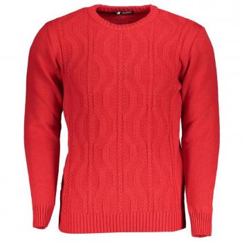 U.S. Polo Assn. Grand Polo Red Twisted Crew Neck Sweater, Male, Round-neck Knitwear, Size M