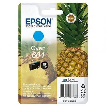 Epson 604 Pineapple Cyan Standard Capacity Ink Cartridge (2.4ml, 130 Pages) - C13T10G24010