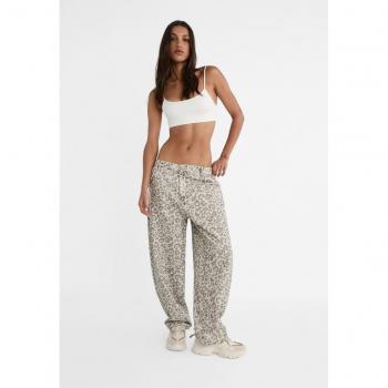 Stradivarius Leopard Print Surfer Trousers - Caramel