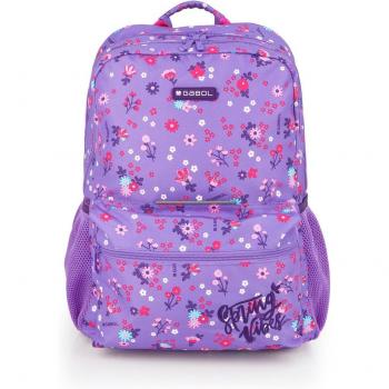 Mochila Gabol Violet con flores y resistente al agua