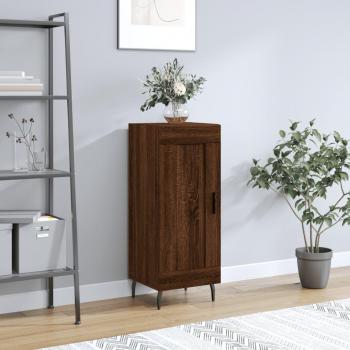 Aparador de madera de ingeniería multicapa de Roble Marrón 34,5x34x90 cm