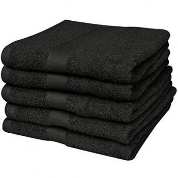 vidaXL 5 Toallas de algodón color negro, 50 x 100 cm, 500gr/m²