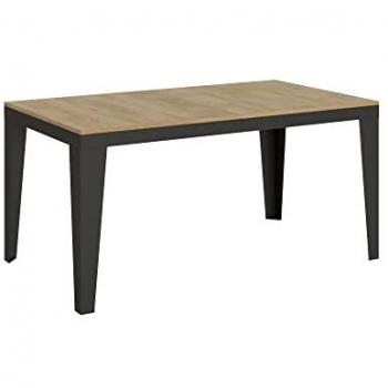 Mesa extensible 90x160/264 cm Flame Evolution Roble Natural Estructura Antracita