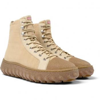 CAMPER Ground - Ankle boots for Men - Beige, size 39/6.5, Cotton fabric/Smooth leather