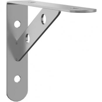 Soportes de estante de pared 4 uds acero inoxidable plata 15x2,5x11,5 cm