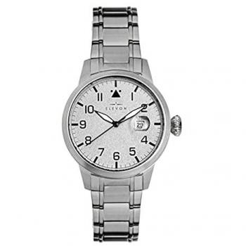 Elevon Men's Silver Stainless Steel Stealth Bracelet Watch with Date