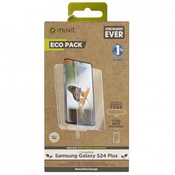 Muvit for Change Funda Compatible con Samsung Galaxy S24 Ultra + Protector de Pantalla Vidrio Templado Plano
