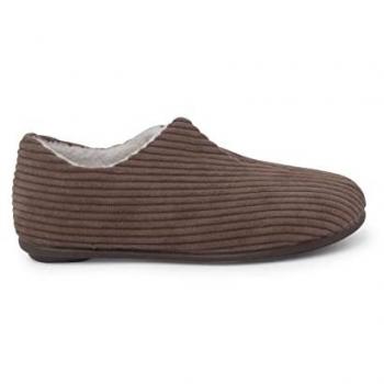 Zapatillas de Casa Tipo Babuchas de Pana para Niños Talla 33 Color Topo
