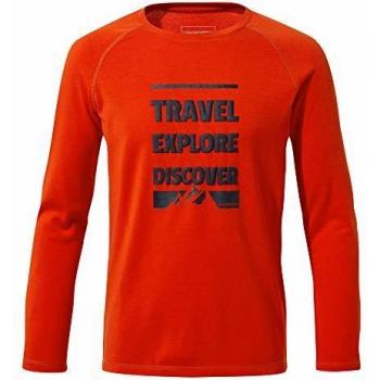 Craghoppers 1st Layer LS tee Polos/Camisetas, Infantil, Aster Red, 5-6