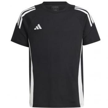 Camiseta de fútbol Adidas Tiro24 Infantil Negra, manga corta, diseño moderno, material ligero y transpirable, ideal para entrenamiento y uso diario