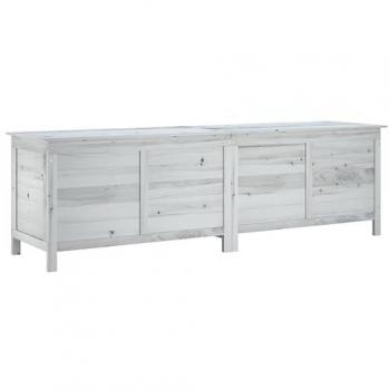 vidaXL Garden Storage Box White 198.5x50x56.5 cm Solid Wood Fir