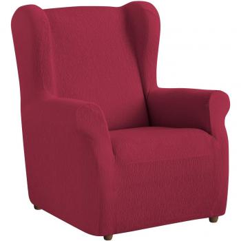 textil-home Funda de Sillón Orejero Elástico TEIDE, Tamaño 1 Plaza -Desde 70 a 100Cm. Color Rojo