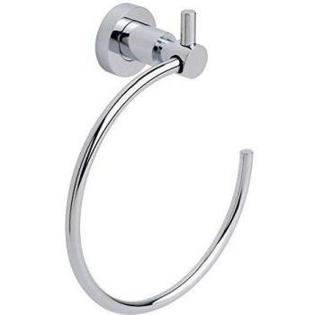 Anilla de toallas de baño tesa Loxx, metal brillante cromado, autoadhesiva, tecnología adhesiva de montaje, 210 x 185 x 76 mm