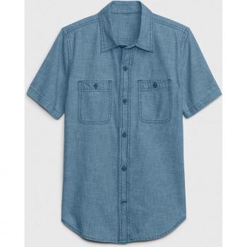 Camisa de niño de manga corta con bolsillos en el pecho