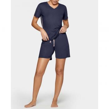 Impetus - Pijama de mujer corto liso con cordón en cintura Soft Premium Azul (L)
