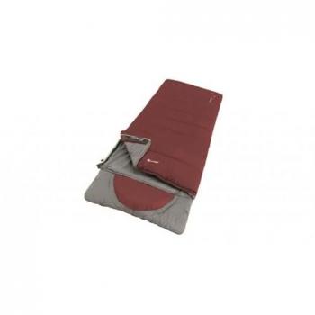 Outwell Contour Lux Saco de Dormir Rojo, Cremallera Izquierda, -3°C, Unisex, Talla Única