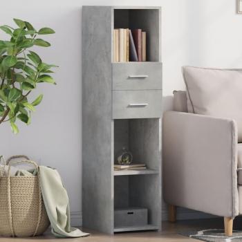 Aparador alto de hormigón gris y madera de ingeniería 30x42,5x124 cm Vidaxl