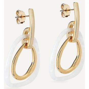 Pendientes Reflexe chapados en oro 18kt de Vidal & Vidal, con acetato blanco