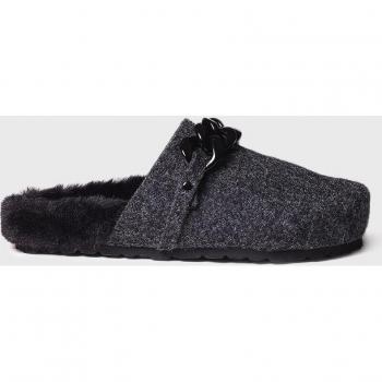 Toni Pons Women's Closed Felt House Slippers with Decorative Accent - Black, Size 8 US