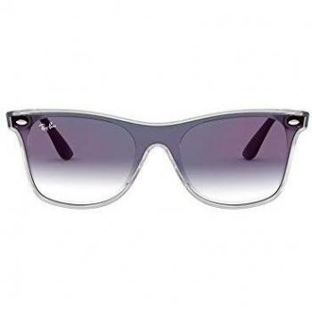 RAYBAN Unisex's 0RB4440N 6356X0 41 Sunglasses, Matte Transparent/Clear Gradient Blue Mirror Red