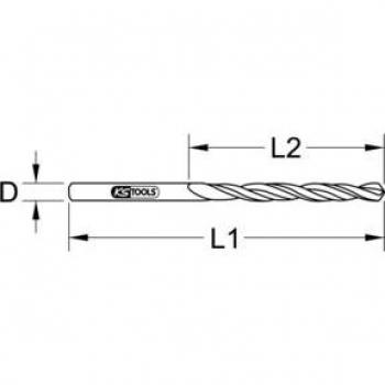 Juego de 10 brocas espirales HSS-R para metal KS Tools 3,4 mm