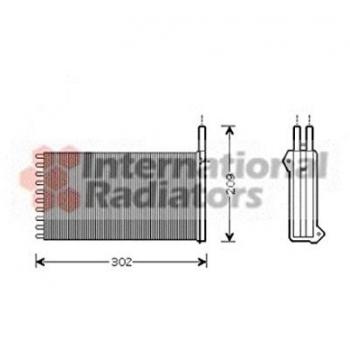 Radiador de calefacción VAN WEZEL 18006154, tipo: calefactor, características: diseño compacto, fácil instalación, eficiente en calor, compatible con varios modelos de vehículos