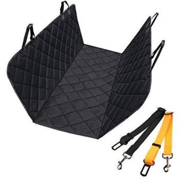 morpilot Cubierta Asiento Coche Perro, Cubierta Asiento Coche Universal Ipermeable Anti-deslizante para Protector de Mascotas y Asiente de Coche + 2pcs Coche de Cinturón de seguridad