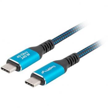 Cable USB-C Lanberg 1.5m 240W 8K 60Hz Negro/Azul USB 3.2 Gen 2