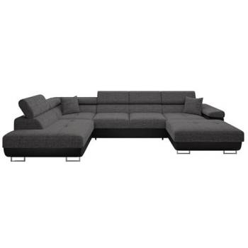 Sofá Rinconero Comfivo S103, Gris, Función de Descanso, Caja de Ropa de Cama, 346x203x70cm