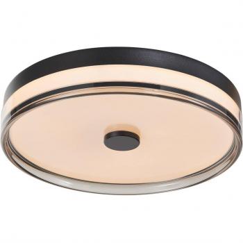 Plafón LED Lindby Aldorin, 40 cm, negro, plástico, moderno para salón y comedor, 1 lámpara